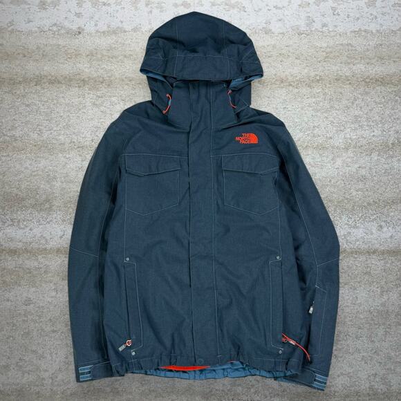 The North Face Puffer Ski Jacket Navy Blue Orange Nylon Full Zip Insulated